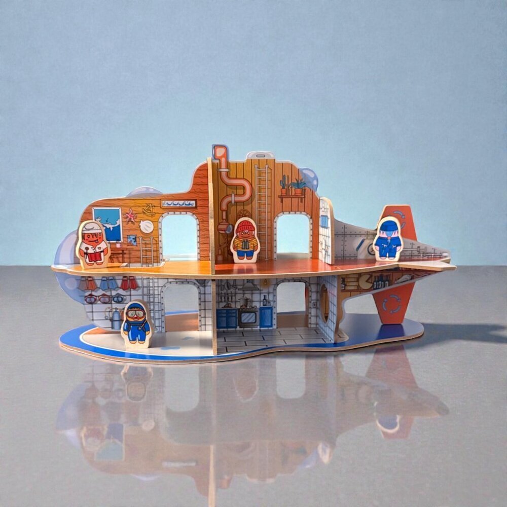 IKEA BLAVINGAD BLÅVINGAD Submarine Playset, 11 Pieces, Multicolor